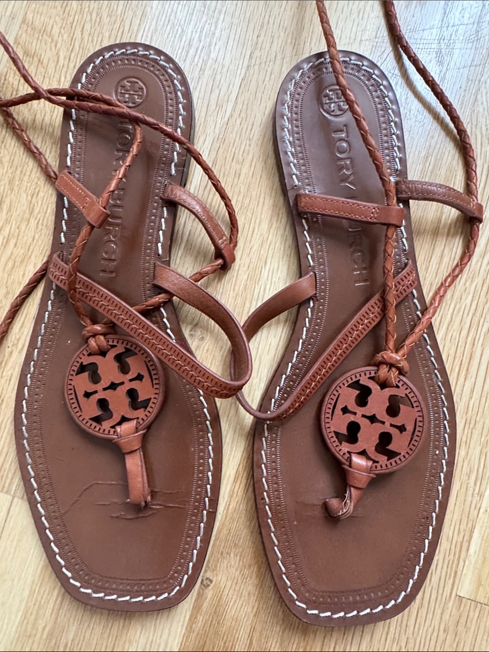 Tory Burch Miller Womens Sandals Brown 8.5